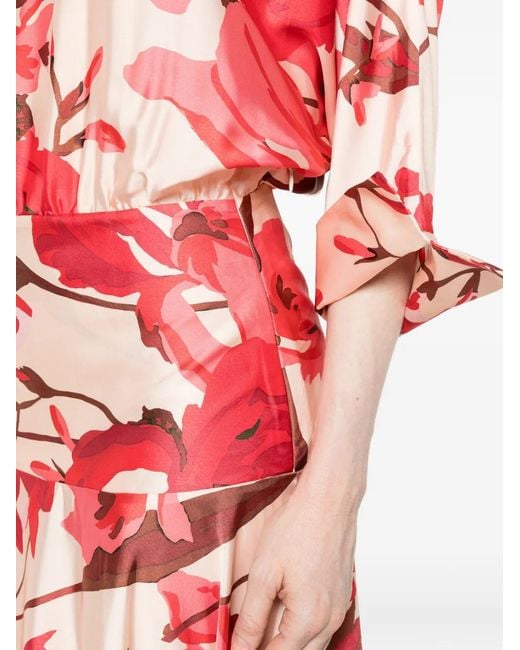La Petite Robe Di Chiara Boni Red Floral-Print Maxi Dress