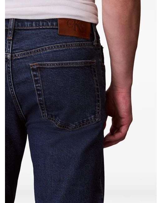 Calvin Klein Blue Logo-Patch Jeans for men
