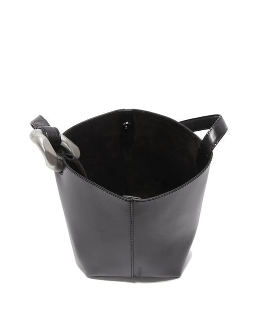 J.W. Anderson Black Small Corner Leather Bucket Bag