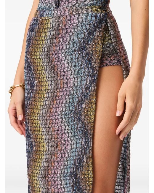 Missoni Gray Jupe Ornée Sequins À Coupe Longue