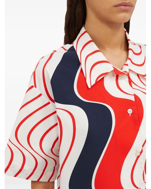 MSGM Red Hemd Mit Print