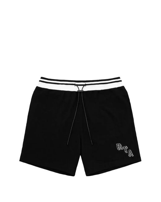 RTA Black Peyton Logo-Print Shorts for men