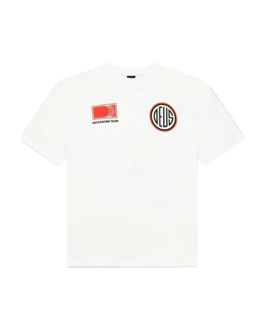 Deus Ex Machina White Holeshot Team T-Shirt for men