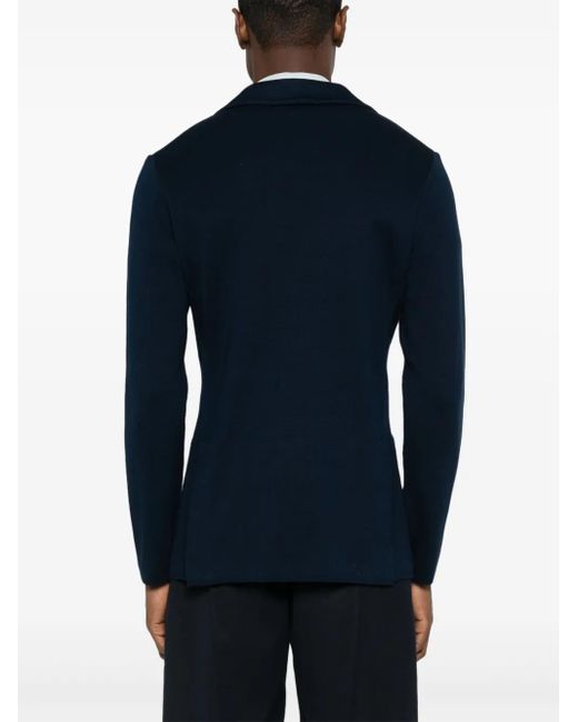 Lardini Blue Single-Breasted Cotton Blazer for men