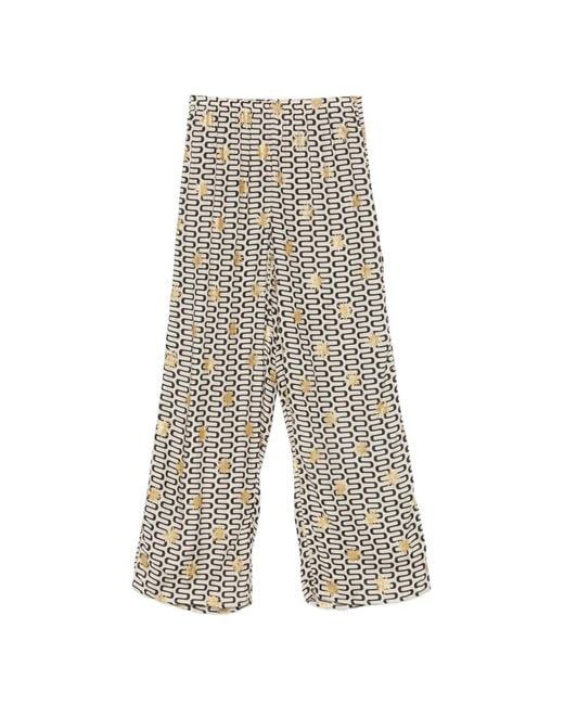 Sundress White Symi Geometric-Pattern Trousers