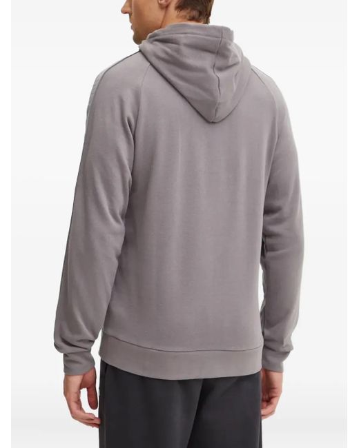 HUGO Gray Logo-Tape Hoodie for men