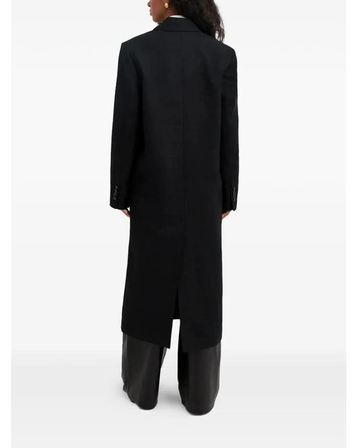 Loulou de Saison Black Temo Lapel Double-Breasted Coat