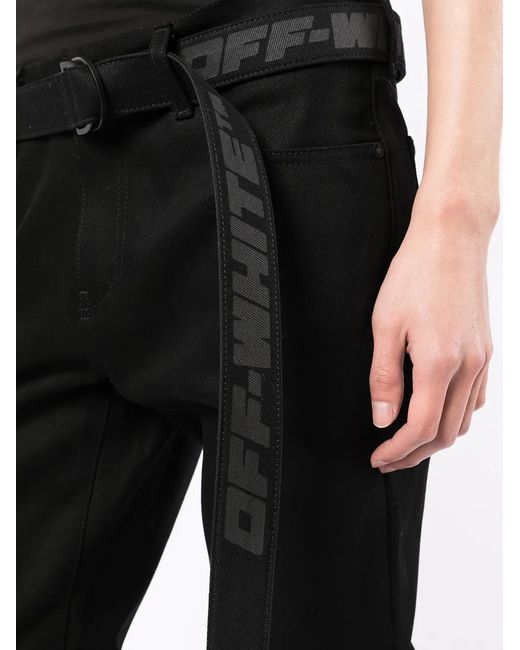 Off-White c/o Virgil Abloh Black Industry-Belt Skinny Jeans for men