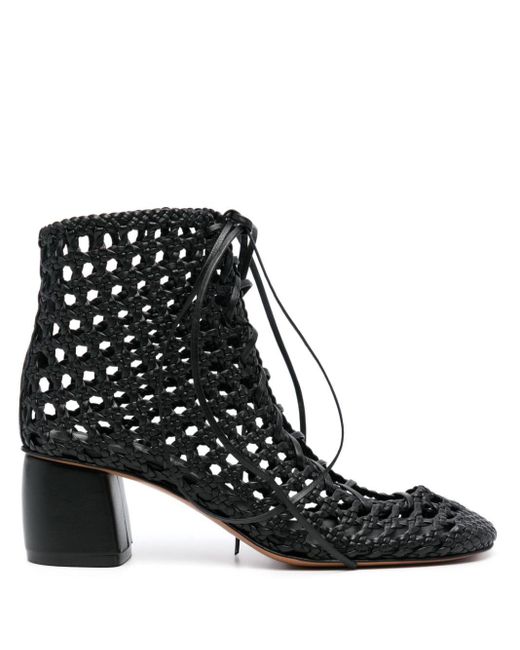 Forte Forte Black Hand-Woven Chic Ankle Boots Shoes