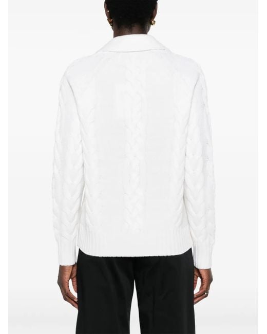 Max Mara White Micio Double-Breasted Jacket