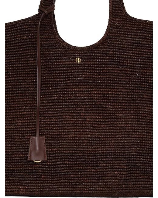 Anine Bing Brown Sac Cabas Lili En Raphia Tressé