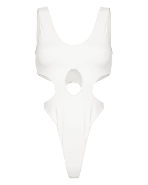 Adidas White Logo-print Jersey Bodysuit
