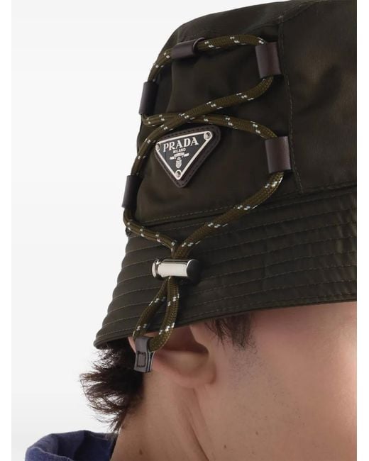 Cappello Bucket Speedrock Con Logo A Triangolo di Prada in Black da Uomo