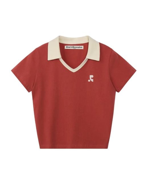 Rest&Recreation Red Oberteil mit V-Ausschnitt