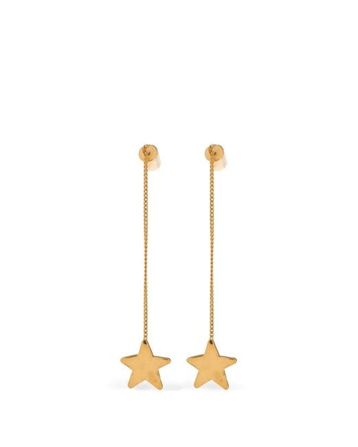 Jil Sander Metallic Star-Pendant Drop Earrings