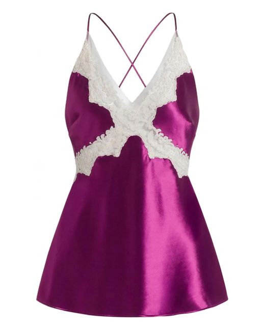Alberta Ferretti Tanktop Met V-Hals in het Purple