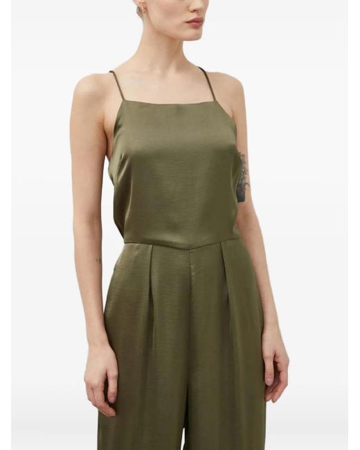 Samsøe & Samsøe Green Square-Neck Open-Back Jumpsuit