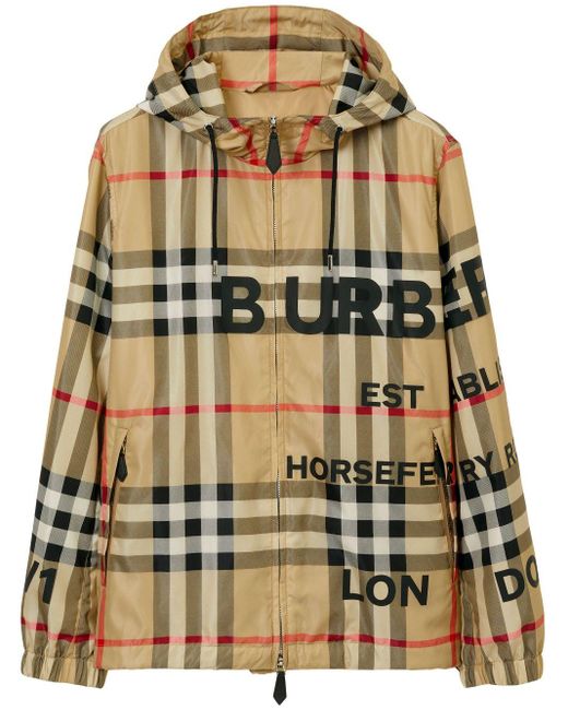 Burberry Natural Horseferry-print Hooded Jacket for men