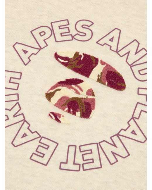 Aape By A Bathing Ape White Logo-Print Crew-Neck Sweater