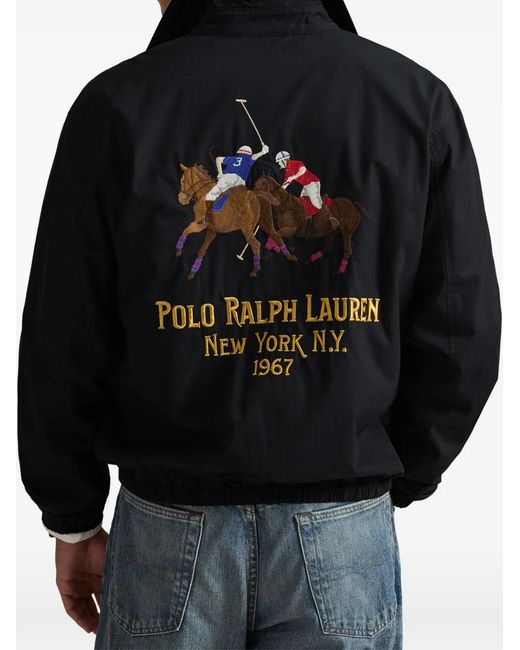 Polo Ralph Lauren Black Embroidery Zip Jacket for men
