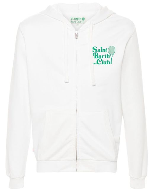 Sudadera Tennis Club con capucha y cremallera Mc2 Saint Barth de hombre de color White