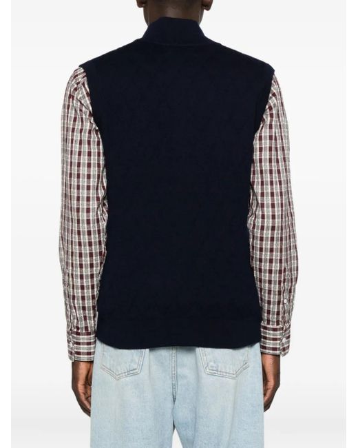 Eric Bompard Blue Zip-Fastening Vest for men