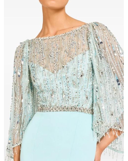 Jenny Packham Blue Wanderlust Embellished-Details Maxi Dress