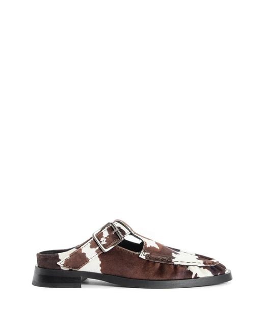 Miista White Mules À Imprimé Animalier