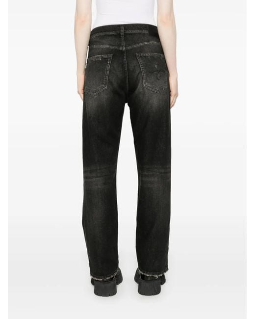 R13 Black Jeans Mit Logo-Patch
