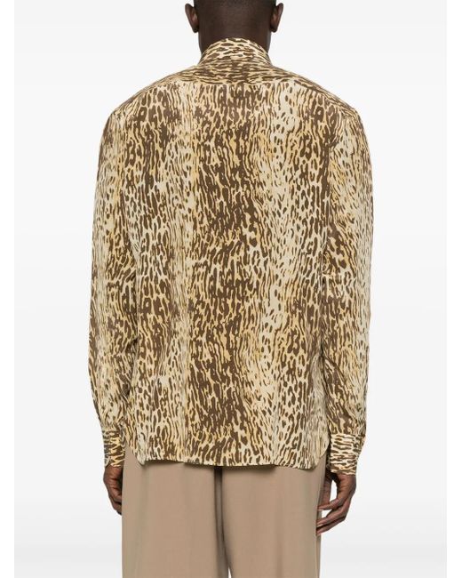 メンズ Tom Ford アニマルプリント シャツ Natural