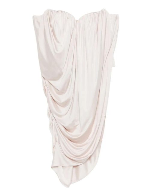 GIUSEPPE DI MORABITO White Ruched Draped Top