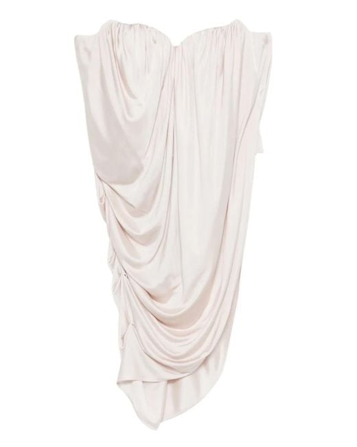 GIUSEPPE DI MORABITO White Ruched Draped Top
