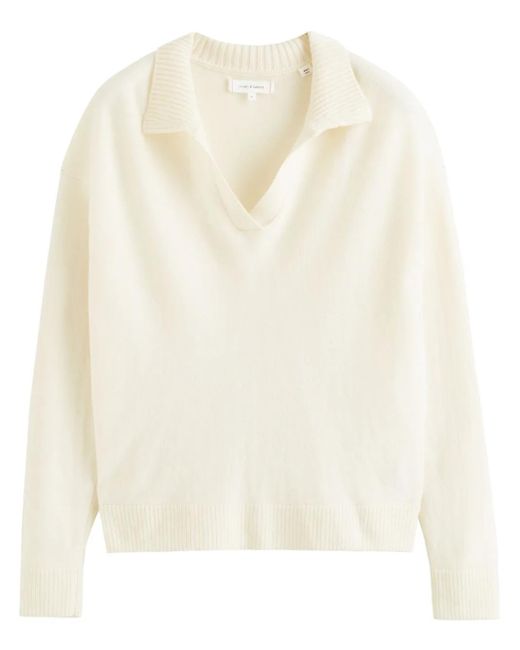 Chinti & Parker White V-Neck Jumper