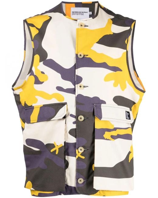 The Power for the People Natural X Levi Kiss Camo Cotton Gilet for men