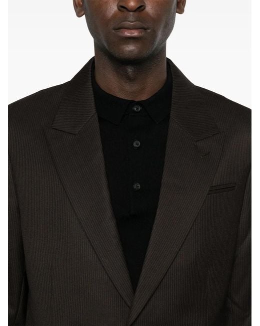 AllSaints Black Thorpe Pinstripe Blazer for men