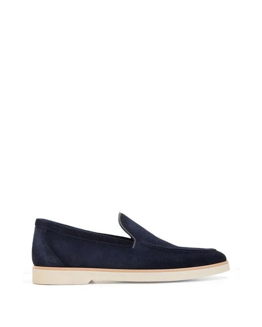 Magnanni Shoes Blue Suede Loafers for men