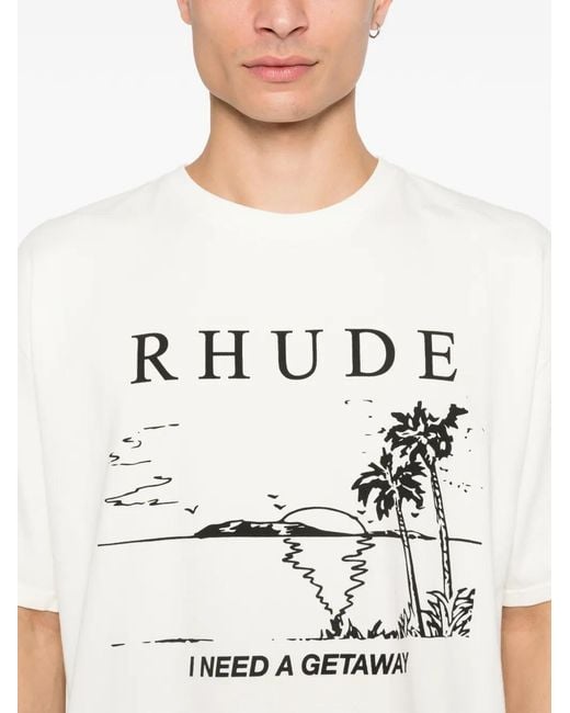 Rhude T-Shirt Met Grafische Print in het White voor heren