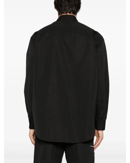 Off-White c/o Virgil Abloh Black Logo-Embroidered Cotton Shirt for men