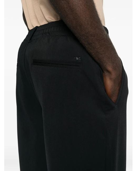 Emporio Armani Black Nylon Trousers for men