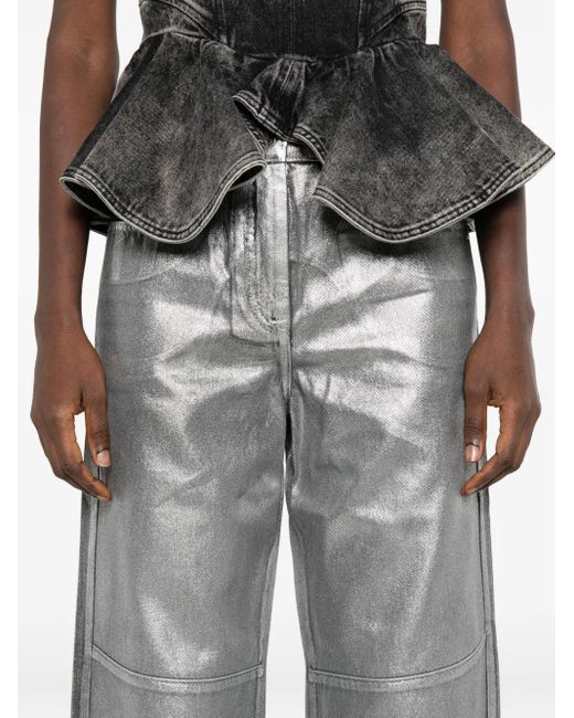 Patrizia Pepe Gray Panelled Trousers