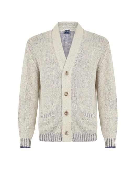 Fedeli White Cardigan À Col V for men