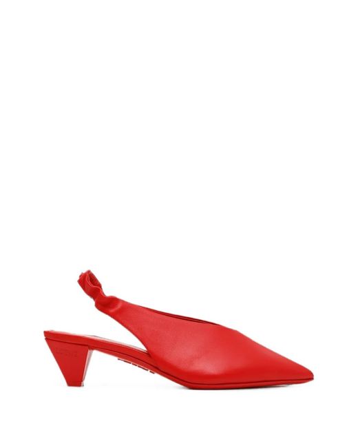 Loewe Red Pointed-Toe Slingback Pumps