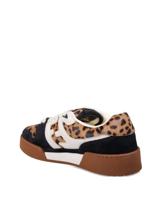 Fendi Brown Leopard-Print Sneakers