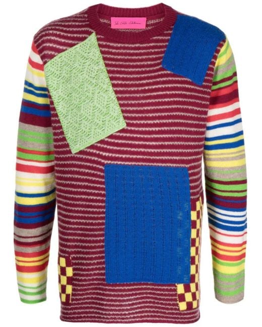 The Elder Statesman Blue Patchwork Sweater for men