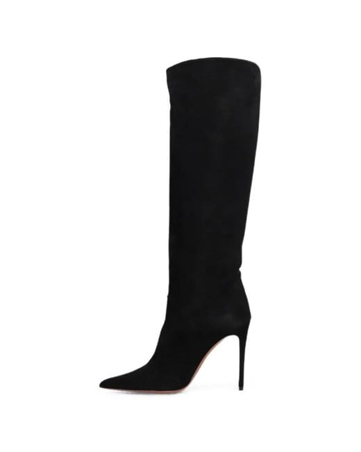 Castagna Black Smirne Pointed-Toe Stiletto-Heel Boots