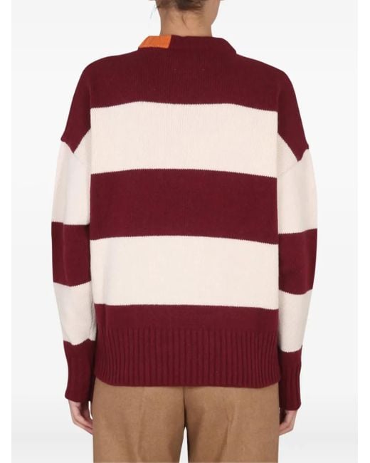 メンズ RIGHT FOR Striped Jumper Red
