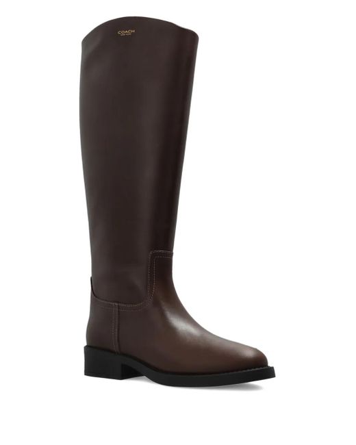 COACH Brown Zip Leather Boots