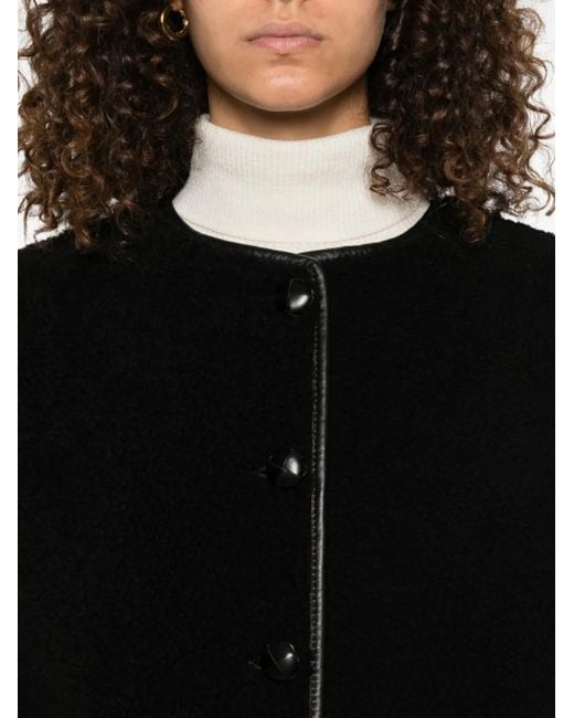 Blazé Milano Black Button-Fastening Sheepskin Jacket
