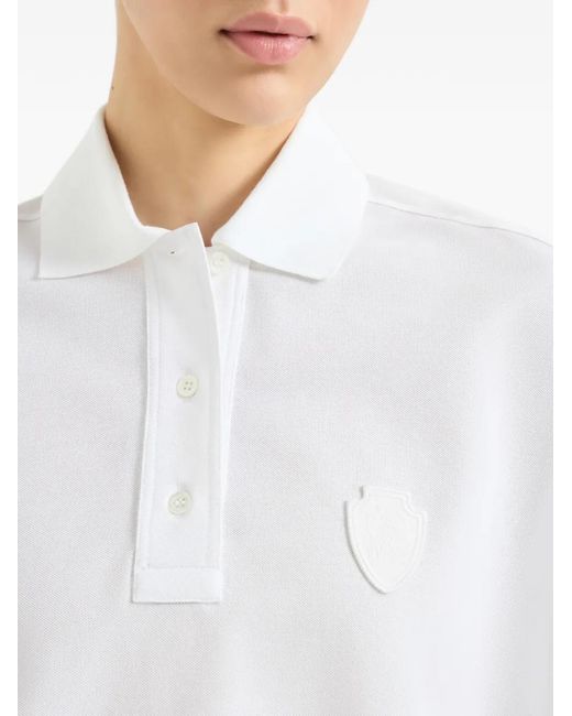 Brunello Cucinelli White Stretch Cotton Piqué Polo Shirt With Logo