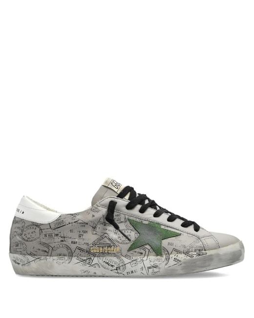 Golden Goose Deluxe Brand Gray Super-Star Stamp-Print Sneakers for men